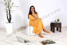 Load image into Gallery viewer, Lovely Warm Red Leather Pouf