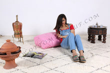 Load image into Gallery viewer, Light Pink Leather Pouf from New York