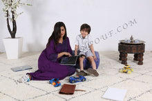 Load image into Gallery viewer, Purple Ottoman Pouf