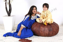 Load image into Gallery viewer, Hot Pink or Peach Pink Moroccan Leather Round Pouf