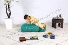 Load image into Gallery viewer, Purple Handmade Leather Ottoman Pouf