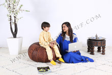 Load image into Gallery viewer, Hand Stitched Leather Mustard Yellow Ottoman Pouf