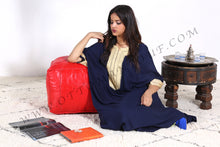 Load image into Gallery viewer, Lovely Warm Red Leather Pouf