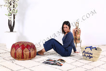 Load image into Gallery viewer, Fes Leather Ottoman Pouf