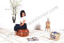 Load image into Gallery viewer, Marrakech Leather Ottoman Pouf