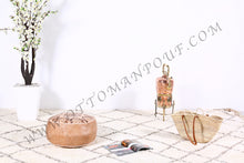 Load image into Gallery viewer, Natural Leather Ottoman Pouf