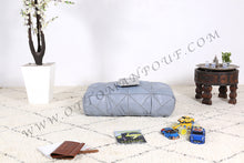 Load image into Gallery viewer, Peach Pink Moroccan Leather Round Pouf