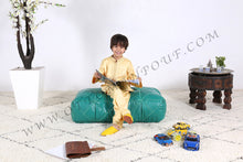 Load image into Gallery viewer, Purple Handmade Leather Ottoman Pouf