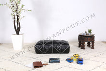 Load image into Gallery viewer, Peach Pink Moroccan Leather Round Pouf