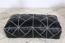 Load image into Gallery viewer, Peach Pink Moroccan Leather Round Pouf