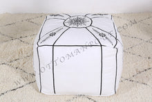 Load image into Gallery viewer, Lovely Warm Red Leather Pouf