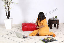 Load image into Gallery viewer, Brownish Leather Pouf