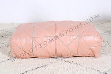 Load image into Gallery viewer, Peach Champagne Leather Pouf