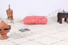 Load image into Gallery viewer, Peach Champagne Leather Pouf