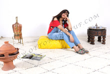 Load image into Gallery viewer, Happy Yellow Ottoman Pouf