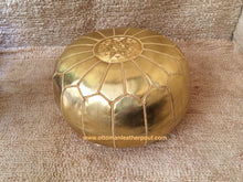 Load image into Gallery viewer, Wedding gift - GOLD Ottoman Pouf - Rich your house with handmade GOLD pouf