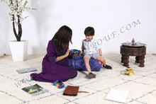 Load image into Gallery viewer, Purple Ottoman Pouf