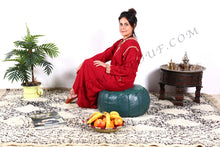 Load image into Gallery viewer, Leather Ottoman in Green