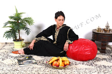 Load image into Gallery viewer, Lovely Warm Red Leather Pouf