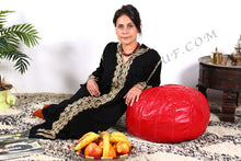 Load image into Gallery viewer, Lovely Warm Red Leather Pouf