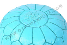 Load image into Gallery viewer, Leather Ottoman Tan Pouf