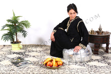 Load image into Gallery viewer, Wedding Gift Silver Ottoman Pouf