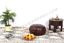 Load image into Gallery viewer, Brownish Leather Pouf