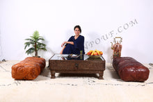 Load image into Gallery viewer, Rectangular Leather Ottoman Pouf