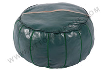 Load image into Gallery viewer, Leather Ottoman in Green