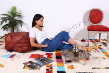 Load image into Gallery viewer, Brownish Leather Pouf