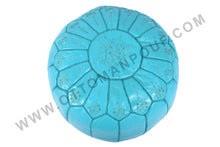 Load image into Gallery viewer, Blue Ottoman Blue Pouf