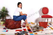 Load image into Gallery viewer, Brownish Leather Pouf