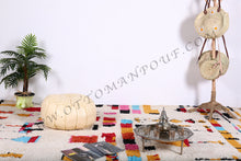 Load image into Gallery viewer, Charm & Perfection Cream Pasted Leather Handmade Stitched Pouf