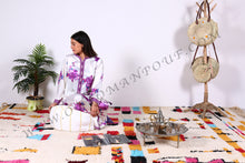 Load image into Gallery viewer, White Leather Handmade Ottoman Stitched Pouf