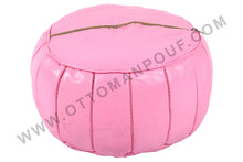 Load image into Gallery viewer, Pink Leather Pouf from New York