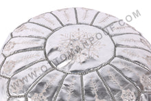 Load image into Gallery viewer, Wedding Gift Silver Ottoman Pouf