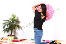 Load image into Gallery viewer, Pink Leather Pouf from New York