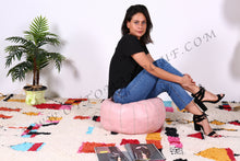 Load image into Gallery viewer, Light Pink Leather Pouf from New York