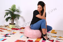 Load image into Gallery viewer, Light Pink Leather Pouf from New York
