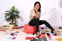 Load image into Gallery viewer, Brownish Leather Pouf