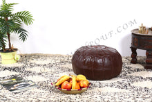 Load image into Gallery viewer, Brownish Leather Pouf
