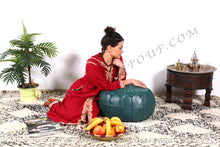 Load image into Gallery viewer, Leather Ottoman in Green