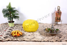 Load image into Gallery viewer, Happy Yellow Ottoman Pouf
