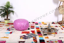 Load image into Gallery viewer, Pale Pink or Peach Pink Moroccan Leather Round Pouf