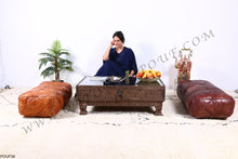 Load image into Gallery viewer, Rectangular Leather Ottoman Pouf