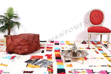 Load image into Gallery viewer, Brownish Leather Pouf