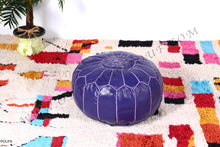 Load image into Gallery viewer, Peach Pink Moroccan Leather Round Pouf