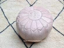 Load image into Gallery viewer, Natural Raw Leather Handmade Ottoman Leather Pouf