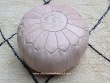 Load image into Gallery viewer, Natural Raw Leather Handmade Ottoman Leather Pouf