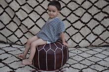 Load image into Gallery viewer, Chocolate Brown Leather Handmade Ottoman Pouf